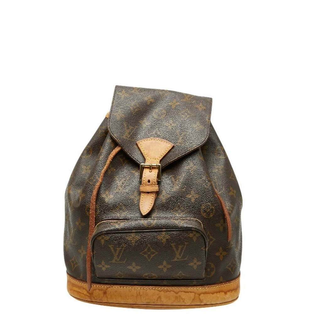 LOUIS VUITTON Authentic Brown Monogram Leather Backpack - Picture 1 of 14